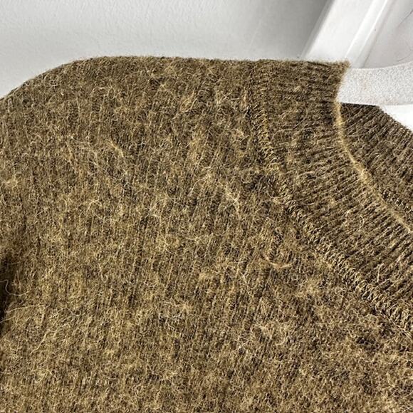 Madewell Alpaca Blend Crewneck Ribbed Pullover Sweater Mossy Green XS - Picture 4 of 8